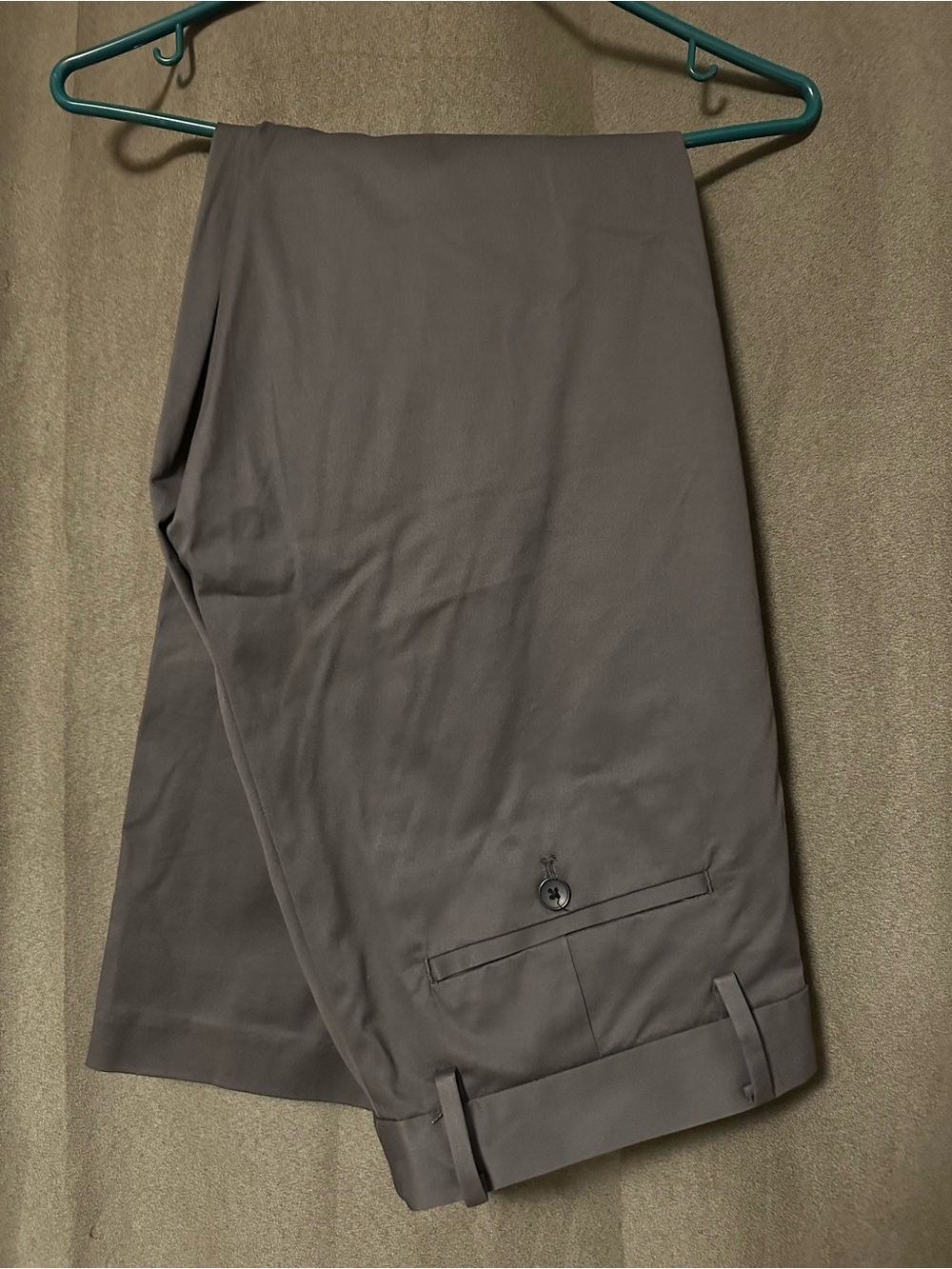 DKNY Men's Gray Dress Pants - Flat Front with Cuffed Hem